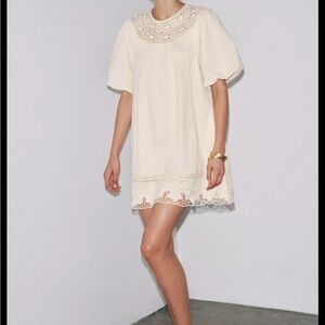 Zara Embroidered Short Dress ZW Collection